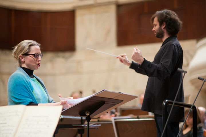 Anna Radziejewska, Łukasz Borowicz - Koncert Polskiej Orkiestry Radiowej (próba)