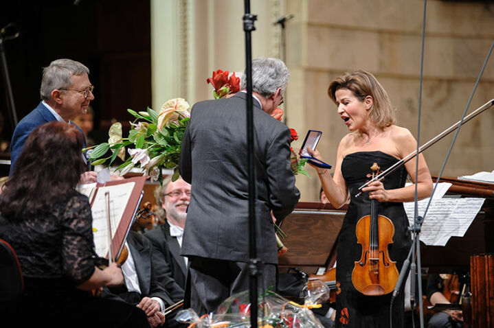 Zbigniew Skowron, Grzegorz Michalski, Anne-Sophie Mutter - Wręczenie medali 100-lecia urodzin kompozytora