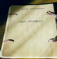 Title page of Venetian Games - Z warsztatu kompozytora