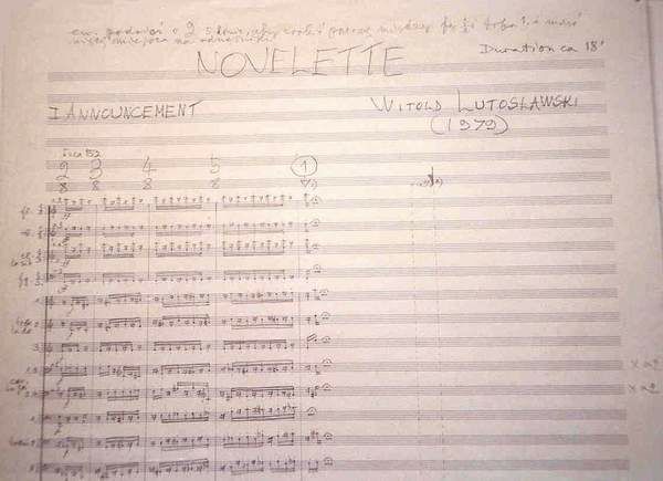Manuscript of Novellete - Z warsztatu kompozytora