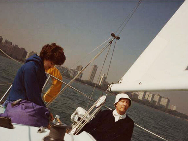 The composer sailing on the Lake Michigan - Z prywatnego albumu
