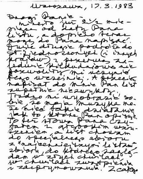 A letter - Varia