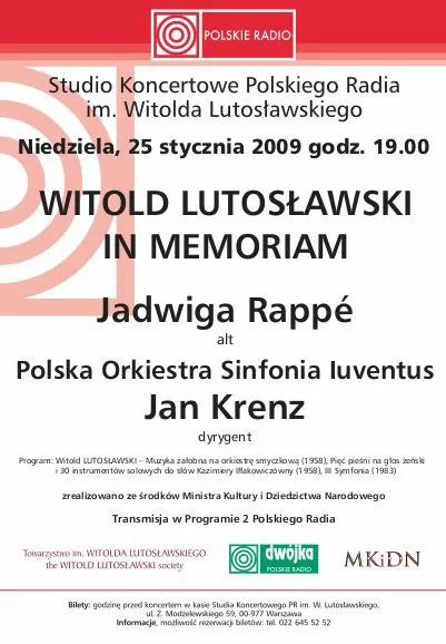Witold Lutosławski concert in memoriam